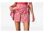 Rode en roze bloemen shorts, wikkelmodel.