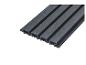 Donkergrijze composietplank met geribbeld oppervlak en holle profielen