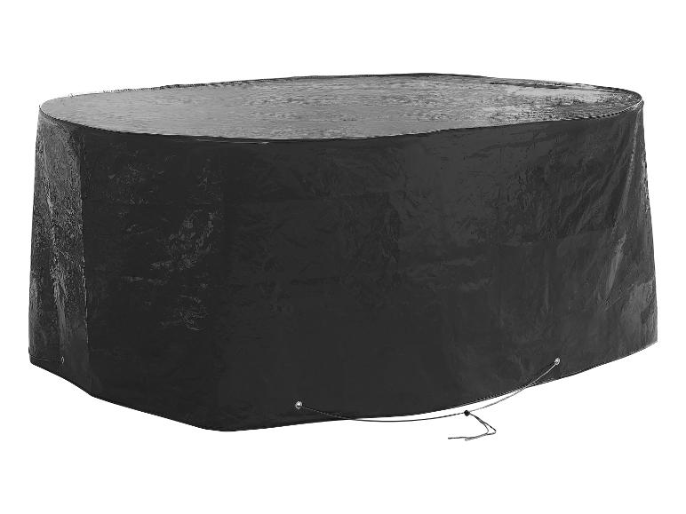 Zwarte ovale beschermhoes voor tuinmeubelen