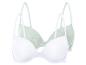 Twee bh's, één wit en één lichtgroen.