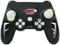 Zwarte draadloze afstandsbediening voor speelgoed met witte knoppen en joysticks.