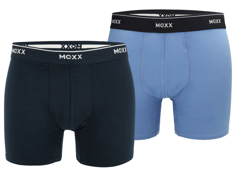 MEXX 2 heren boxershorts (M, Donkerblauw-blauw)