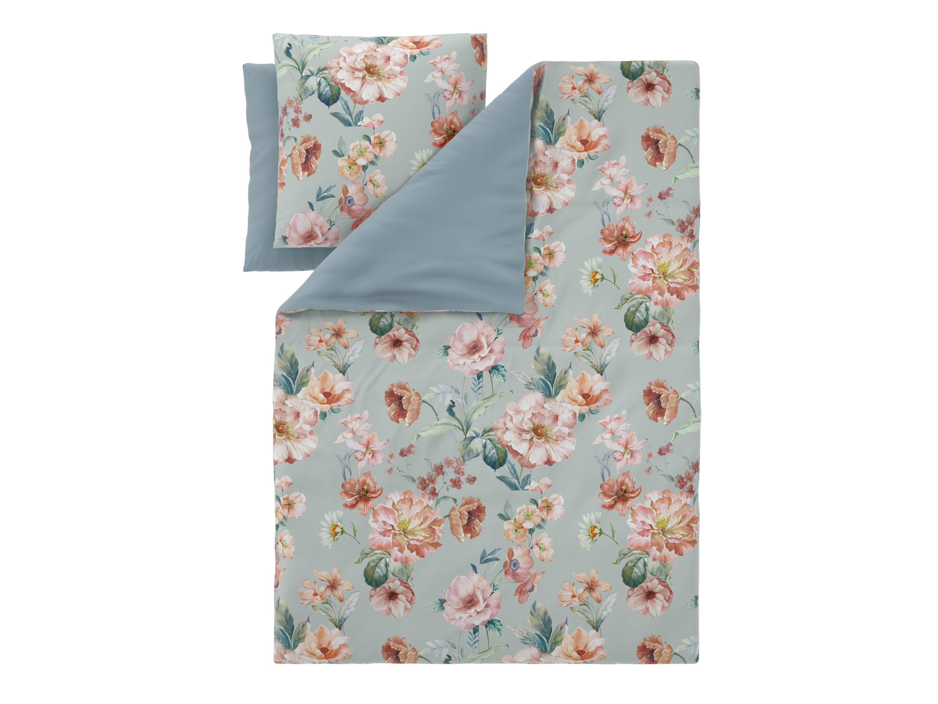 LIVARNO Satijnen dekbedovertrek 240 x 220 cm (bloemen)