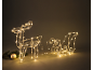 Kerstverlichting decoratie van een rendier en slee met LED-lampjes.