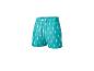 Turquoise zwemshorts met papegaaienprint.