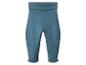 Blauwgroene babybroek met geïntegreerde voetjes en omvouwbare tailleband