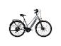 Grijze Zündapp e-bike met bagagedrager en schijfremmen.