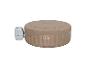 Opblaasbare jacuzzi in beige met externe verwarmingseenheid.