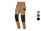 Parkside broek, bruin met zwarte verstevigingen.