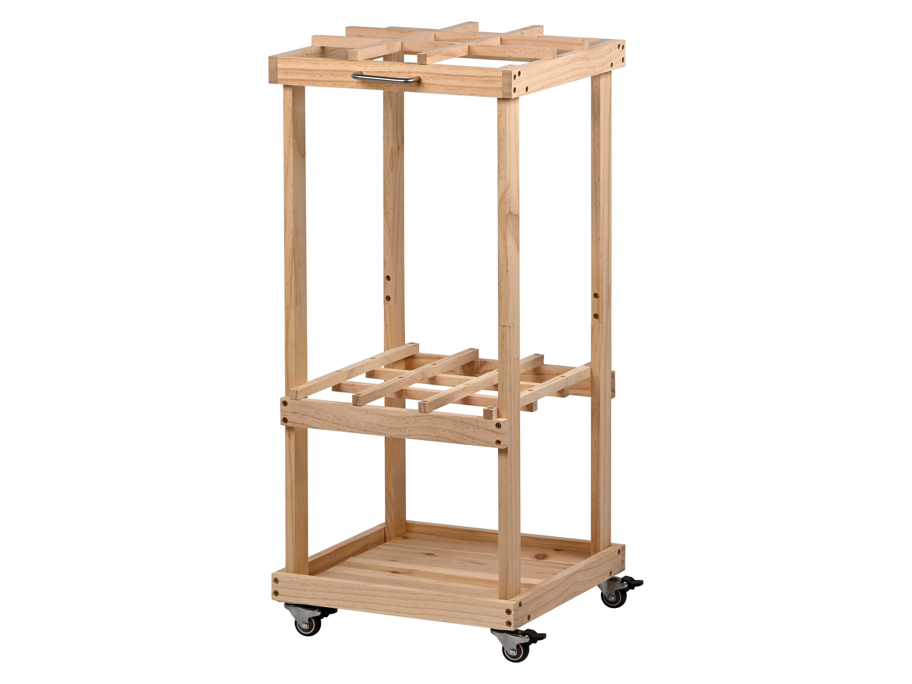 DOBAR Houten tuingereedschaphouder met wielen