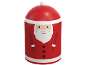 Rode kerstman koekjespot met witte baard en muts.