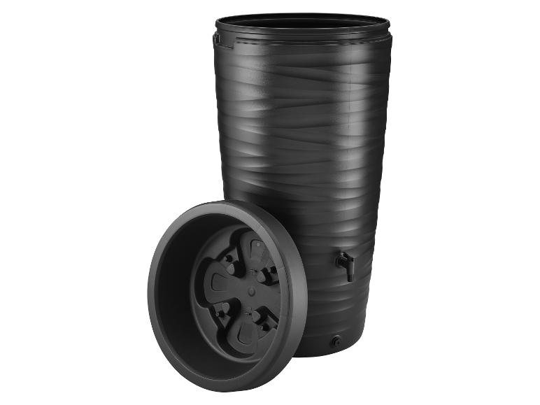 Zwart regenton met deksel en kraan