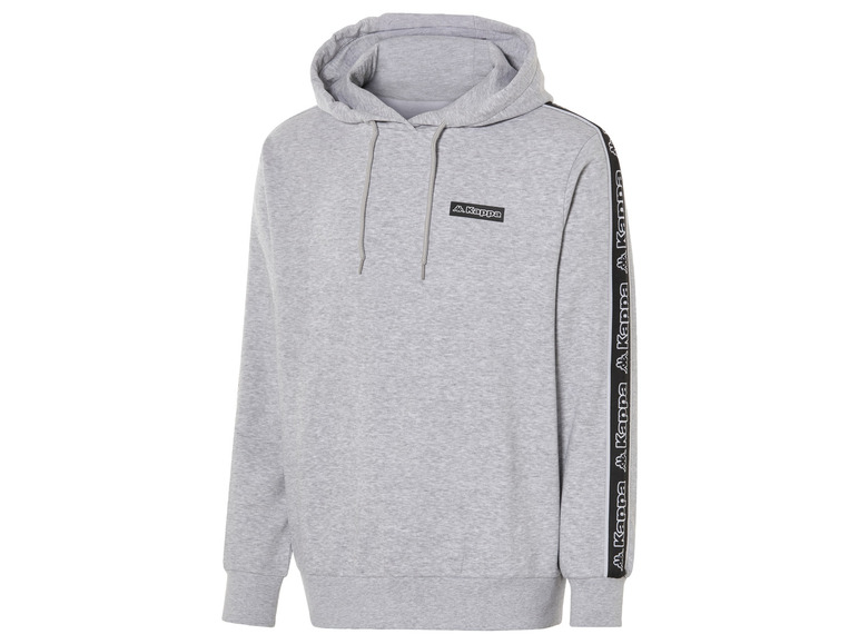 Een grijze hoodie met lange mouwen van Kappa met een band langs de mouw.