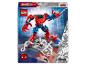 Speelset met een rode en blauwe robot, een Spider-Man minifiguur en een witte Venom figuur.