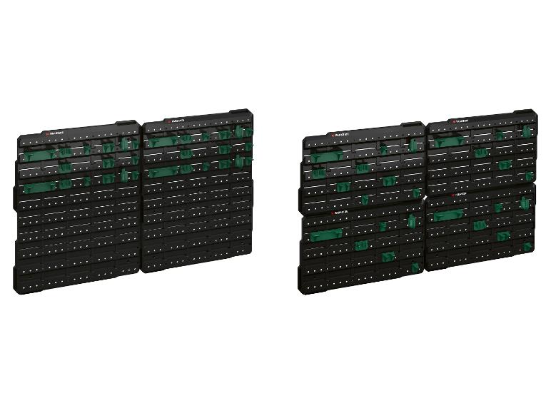 PARKSIDE gereedschapswanden met groene haken voor werkplaatsopslag