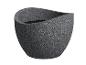 Donkergrijze plantenpot, steenlook, modern design.