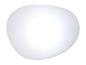 Witte, ovale plafondlamp met zachte verlichting, ideaal voor moderne ruimtes.