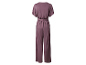 Donkerpaarse jumpsuit met riem.