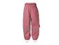 Roze waterdichte kinderbroek met reflecterende strepen en elastische boorden