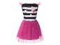 Gabby's Dollhouse jurk zwart-wit gestreept met roze tule rok
