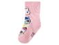 Roze kindersok met cartoonkatten.