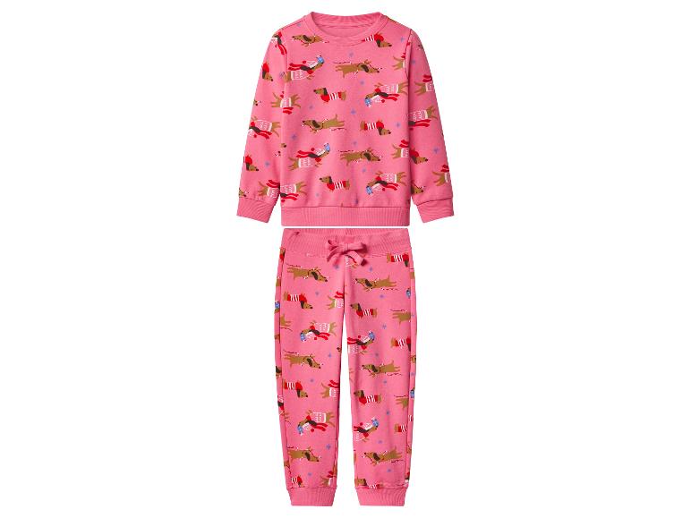 Roze pyjama met kerstprint van teckels