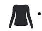 Zwart dames shirt met lange mouwen en boothals