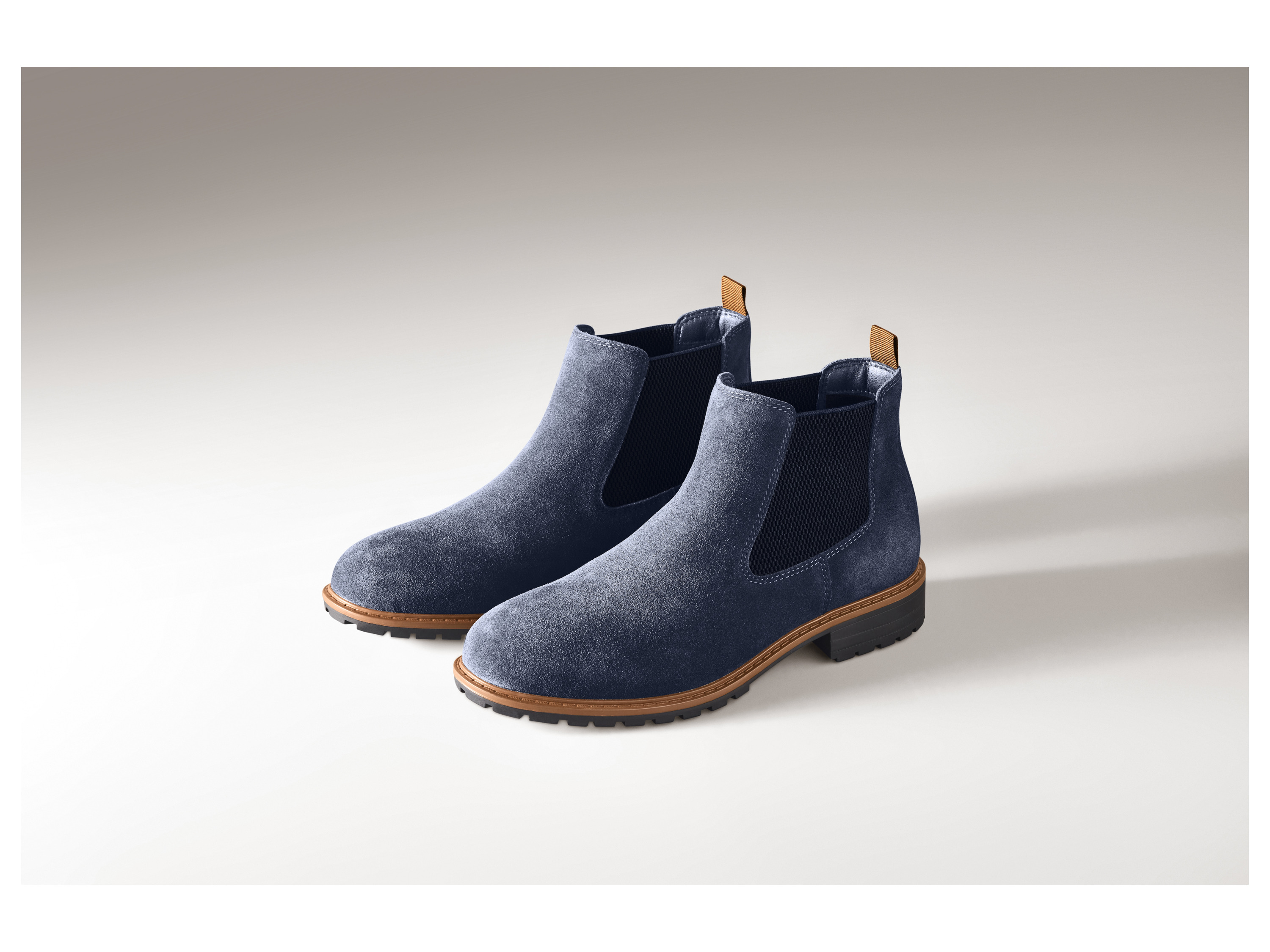 ESMARA MEN Heren chelsea boots van leer (Marineblauw, 44)
