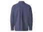 Donkerblauw herenoverhemd met lange mouwen, achterkant.