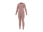 Roze thermoshirt met lange mouwen en bijpassende thermolegging.