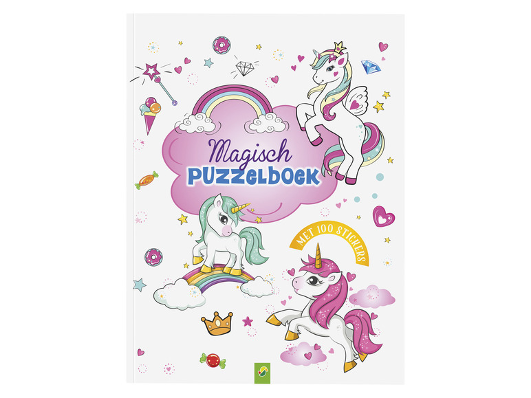 Puzzel- en stickerboek voor kinderen (Magisch puzzelboek)