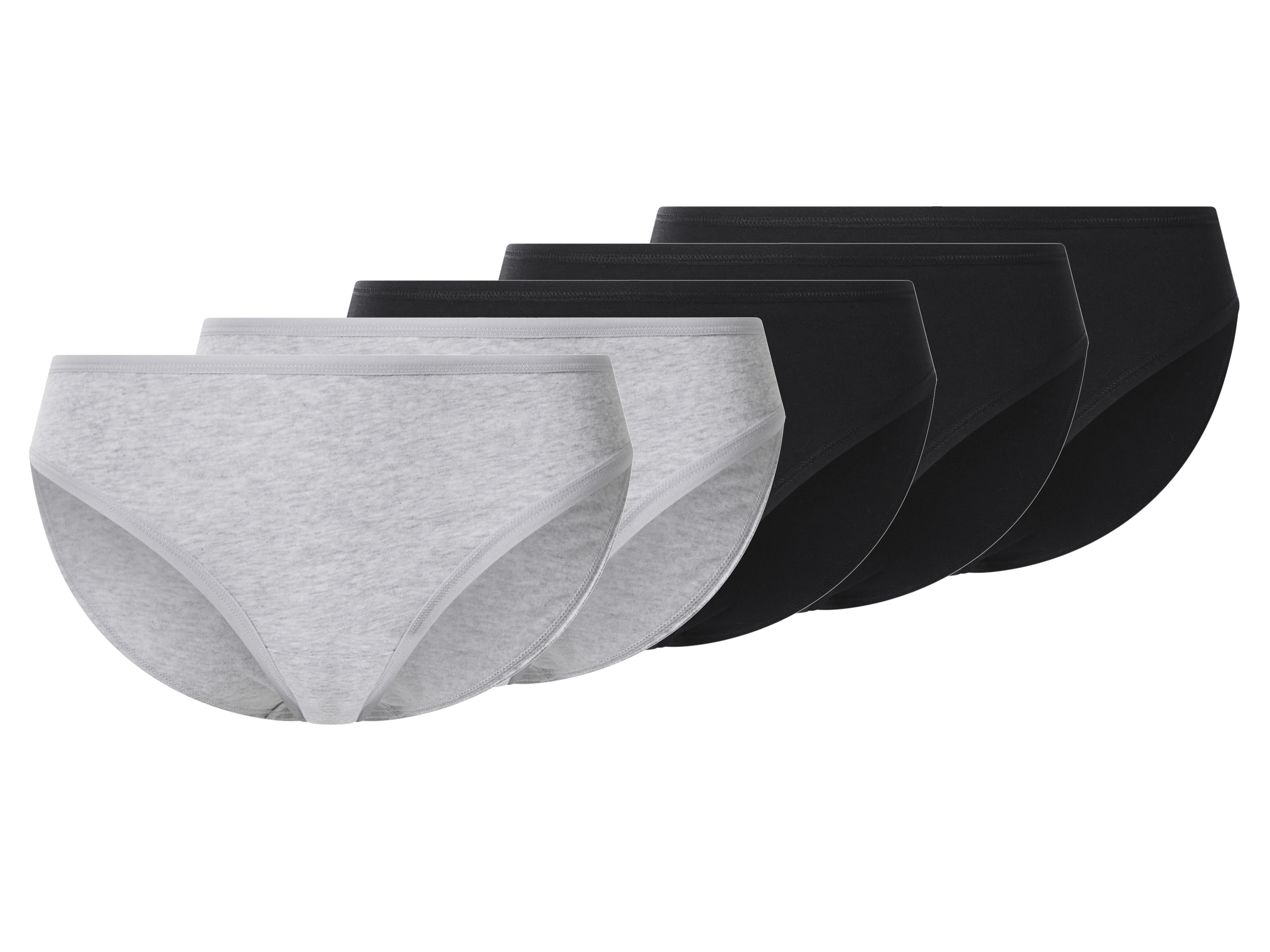 esmara Set van 5 dames onderbroeken (Zwart/grijs, S (36-38))