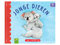 Een boek met twee koala's, 'Jonge dieren' genoemd, geschikt voor kinderen vanaf 9 maanden.