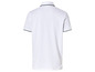 Wit poloshirt met zwarte en groene rand.