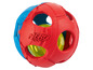 Rode en blauwe NERF Dog-bal met gaten