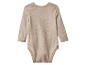 Beige babyromper met lange mouwen