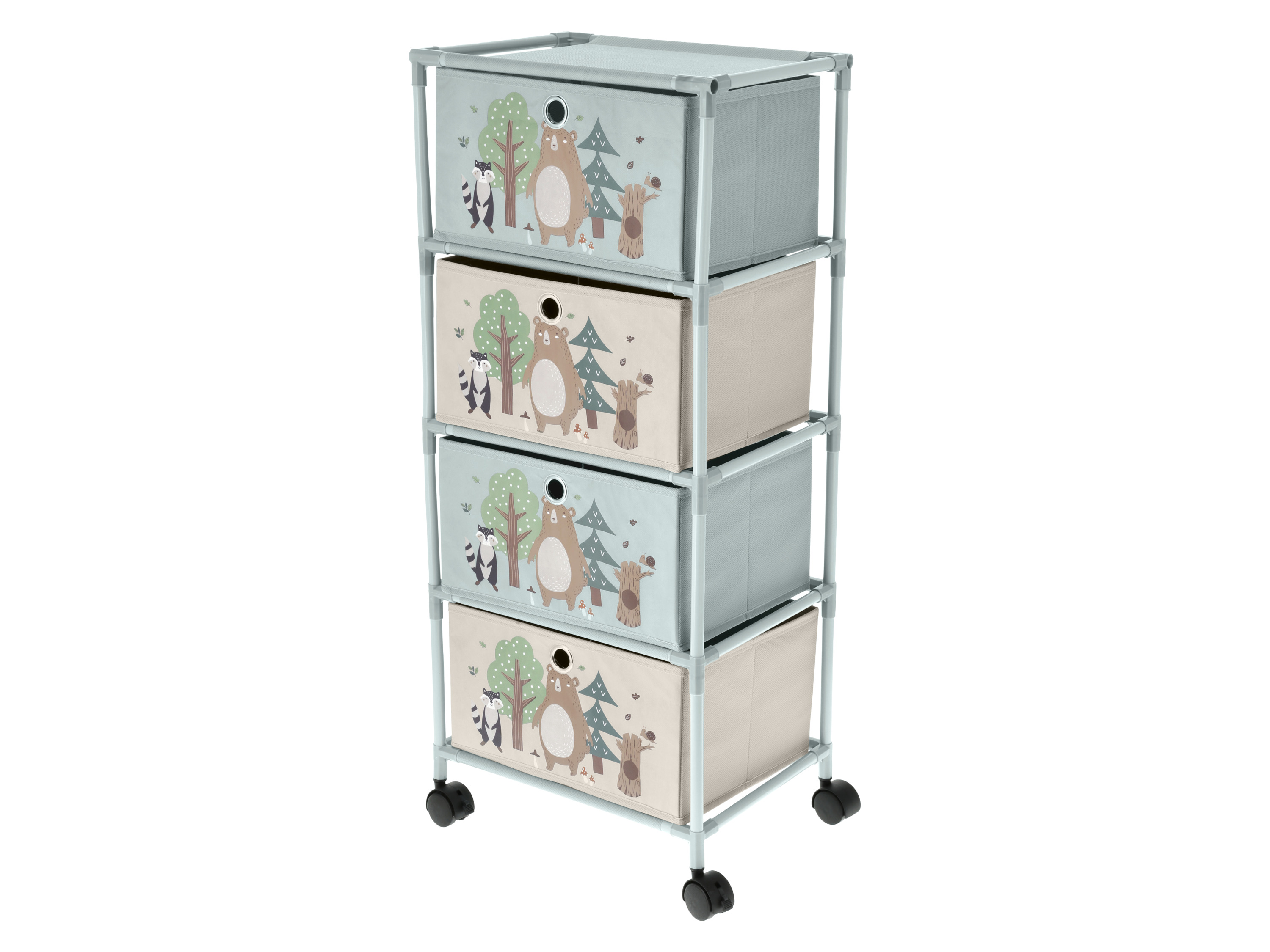 LUPILU Kinder kast, met wielen, 35 x 26 x 82,5 cm (Lichtblauw)