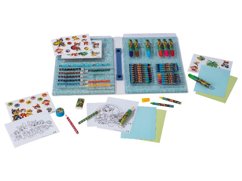 Paw Patrol tekenset voor kinderen: kleurpotloden, stiften en stickers.
