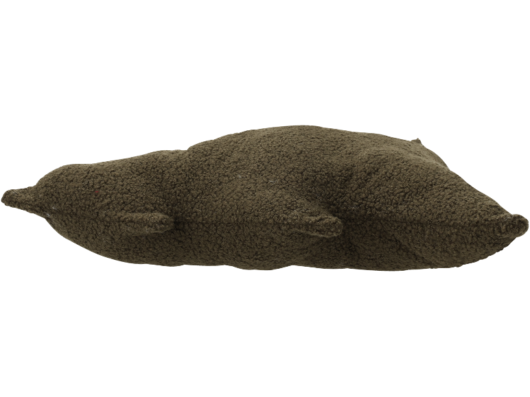 Bruin knuffelkussen in de vorm van een zeehond of zeekoe