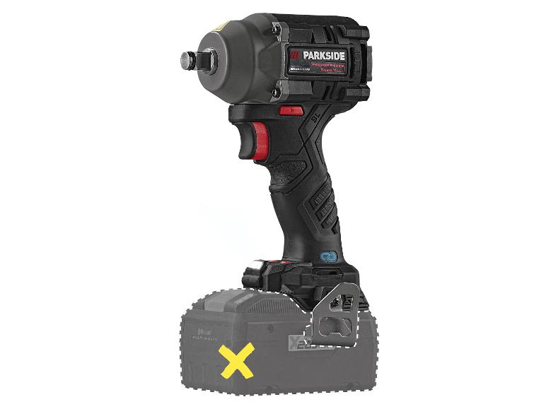 Parkside accu-slagmoersleutel met batterij.