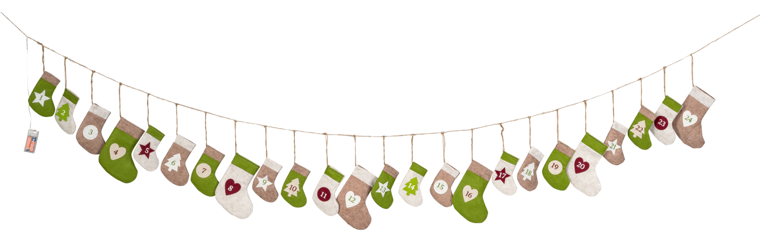 LIVARNO LED-adventskalender-lichtsnoer (sokjes)