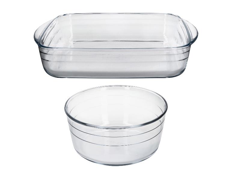 Glazen ovenschaal en glazen ovenkom