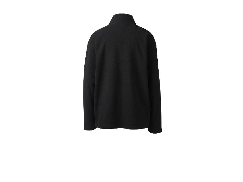 Zwart fleecejack met hoge kraag, achteraanzicht