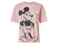 Roze T-shirt met korte mouwen met een grote zwarte Mickey Mouse-print en de tekst 'MICKEY'.
