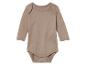 Baby body met lange mouwen, taupe kleur.