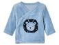 Blauwe baby-trui met een leeuw erop.