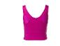Fuchsia mouwloze sporttop voor dames, achteraanzicht