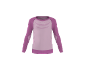 Roze sporttop met lange mouwen, raglanmouwen en getextureerde details