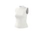 Witte mouwloze top met col op een witte achtergrond