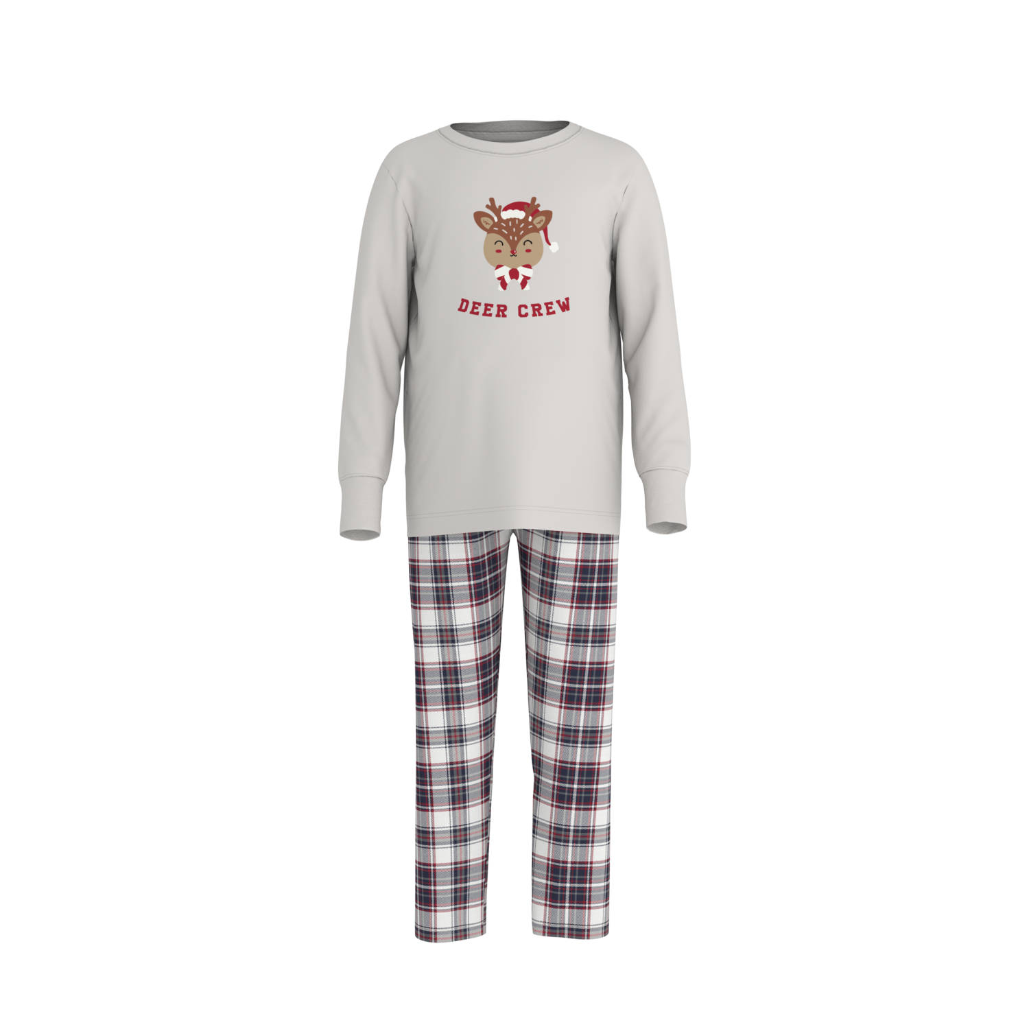 LUPILU Kinder pyjama, lang (Grijs/donkerblauw, 110/116)